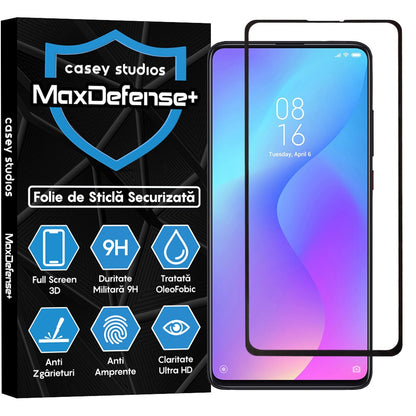 Folie Sticla MaxDefense+ - Xiaomi Mi 9T/Redmi K20/Redmi K20 Pro - Negru