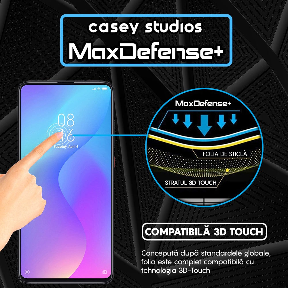 Folie Sticla MaxDefense+ - Xiaomi Mi 9T/Redmi K20/Redmi K20 Pro - Negru