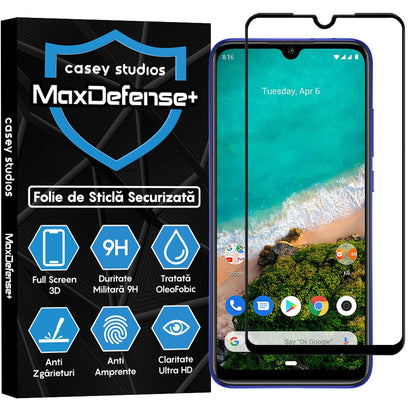 Folie Sticla MaxDefense+ - Xiaomi Mi A3/Mi CC9e - Negru