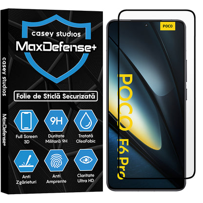 Folie Sticla MaxDefense+ - Xiaomi Poco F6 Pro - Negru