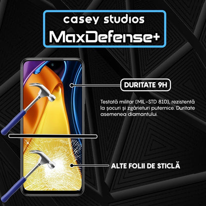 Folie Sticla MaxDefense+ - Xiaomi Poco M5s/Redmi Note 10 4G/Redmi Note 10S - Negru