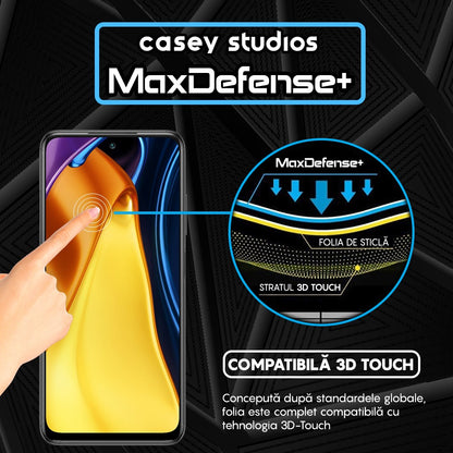 Folie Sticla MaxDefense+ - Xiaomi Poco M5s/Redmi Note 10 4G/Redmi Note 10S - Negru