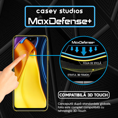 Folie Sticla MaxDefense+ - Xiaomi Poco M3 PRO/Xiaomi Poco M3 PRO 5G - Negru