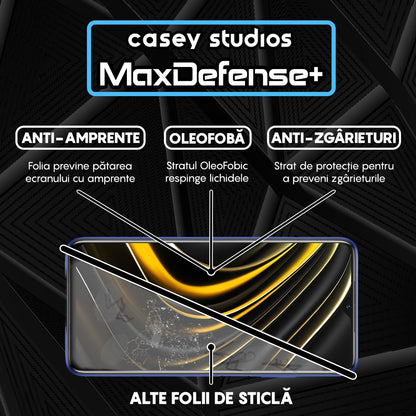 Folie Sticla MaxDefense+ - Xiaomi Poco M3/Redmi 9T - Negru