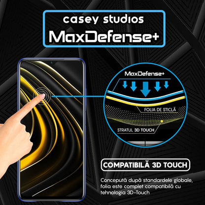 Folie Sticla MaxDefense+ - Xiaomi Poco M3/Redmi 9T - Negru