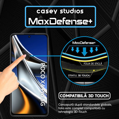 Folie Sticla MaxDefense+ - Xiaomi Poco X4 Pro 5G/Redmi Note 11 Pro 4G/Redmi Note 11 Pro 5G/Redmi Note 11 Pro+ 5G - Negru