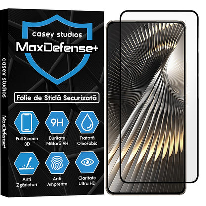 Folie Sticla MaxDefense+ - Xiaomi Poco X6 Neo/Redmi Note 13 Pro/Turbo 3 - Negru