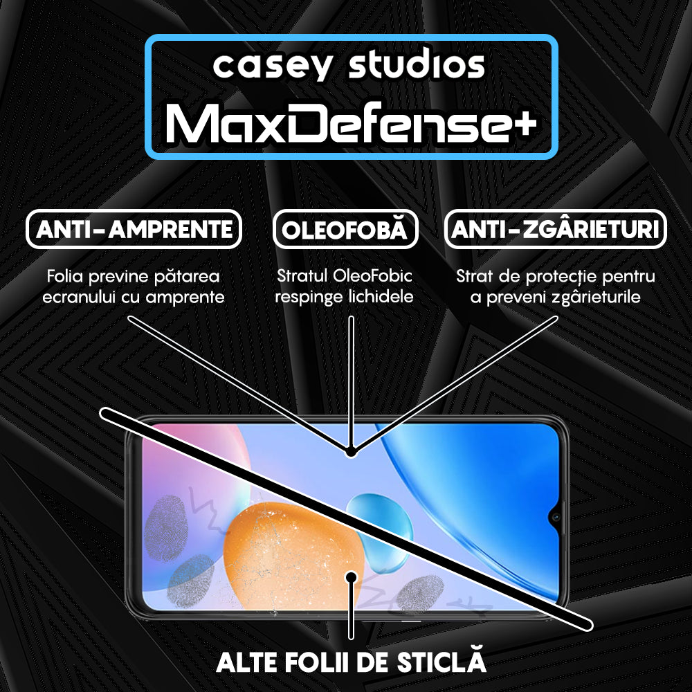 Folie Sticla MaxDefense+ - Xiaomi Redmi 10 5G - Negru