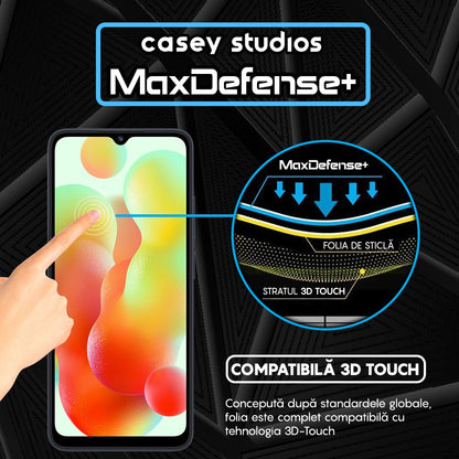 Folie Sticla MaxDefense+ - Xiaomi Redmi 10C/12C - Negru