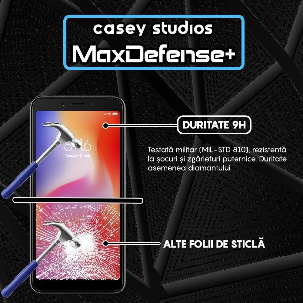 Folie Sticla MaxDefense+ - Xiaomi Redmi 6/Redmi 6A - Negru