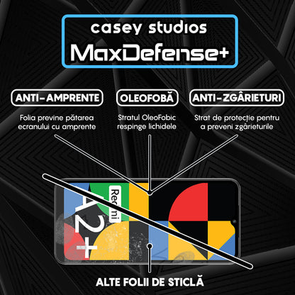 Folie Sticla MaxDefense+ - Xiaomi Redmi A1/Redmi A1 Plus/Redmi A2/Redmi A2 Plus - Negru