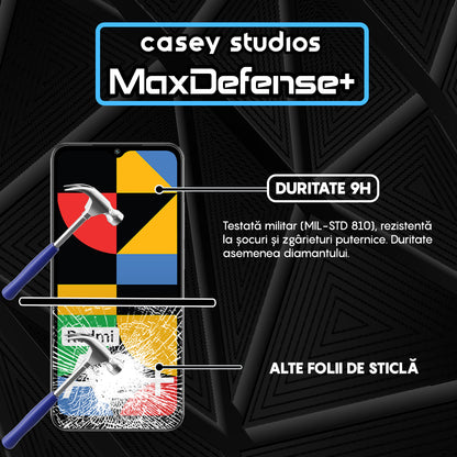 Folie Sticla MaxDefense+ - Xiaomi Redmi A1/Redmi A1 Plus/Redmi A2/Redmi A2 Plus - Negru