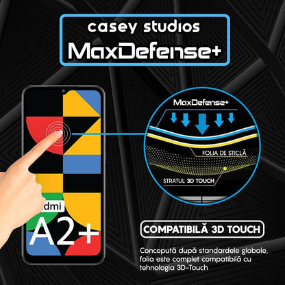 Folie Sticla MaxDefense+ - Xiaomi Redmi A1/Redmi A1 Plus/Redmi A2/Redmi A2 Plus - Negru