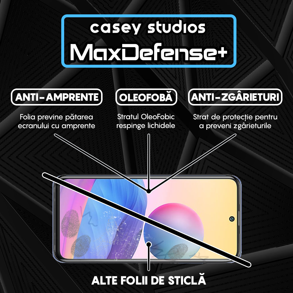Folie Sticla MaxDefense+ - Xiaomi Redmi Note 10 5G - Negru
