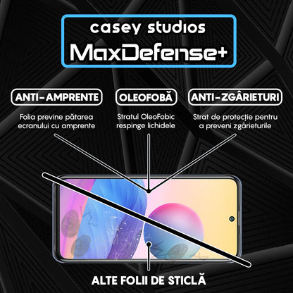 Folie Sticla MaxDefense+ - Xiaomi Redmi Note 10 5G - Negru