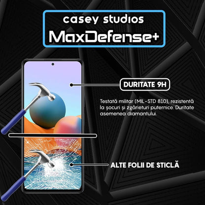 Folie Sticla MaxDefense+ - Xiaomi Redmi Note 10 Pro/Redmi Note 10 Pro Max - Negru