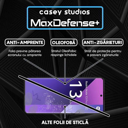 Folie Sticla MaxDefense+ - Xiaomi Redmi Note 13 Pro Plus - Negru