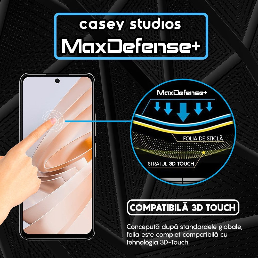 Folie Sticla MaxDefense+ - Xiaomi Redmi Note 13R - Negru