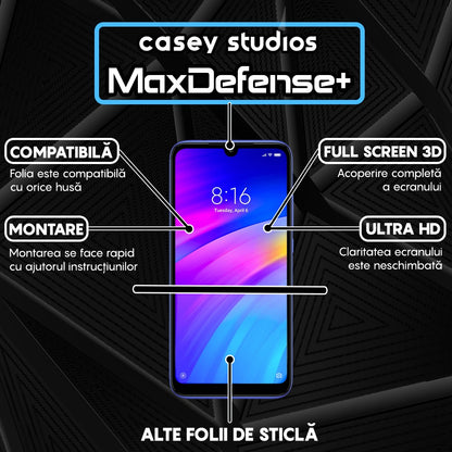 Folie Sticla MaxDefense+ - Xiaomi Redmi Note 7/Redmi Note 7 Pro - Negru