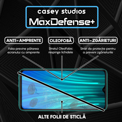 Folie Sticla MaxDefense+ - Xiaomi Redmi Note 8 Pro - Negru