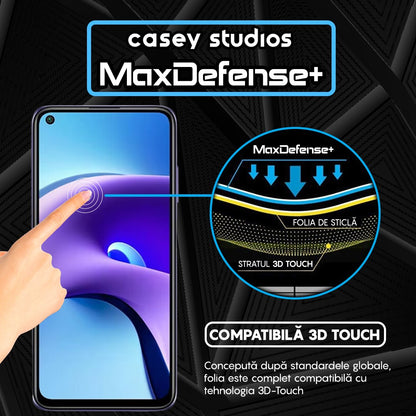 Folie Sticla MaxDefense+ - Xiaomi Redmi Note 9T/Redmi Note 9T 5G - Negru