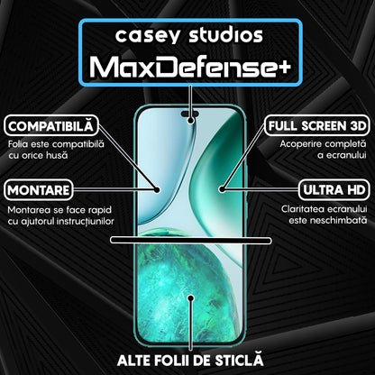 Folie Sticla MaxDefense+ - Honor X8c - Negru