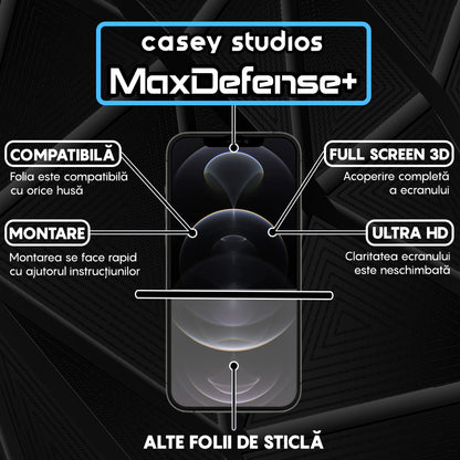 Folie Sticla MaxDefense+ - iPhone 12 Pro Max - Clear