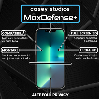 Folie Sticla MaxDefense+ - iPhone 13/13 Pro - Privacy