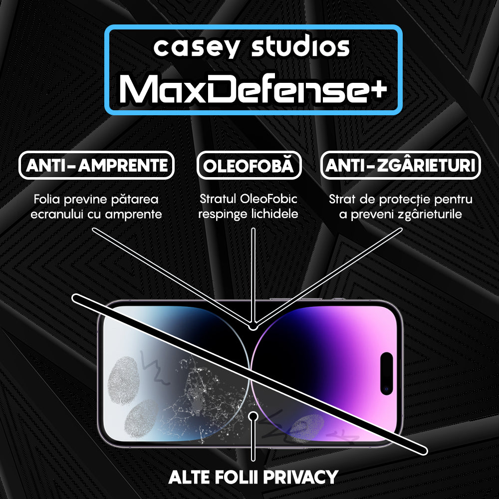 Folie Sticla MaxDefense+ - iPhone 14 Pro - Privacy