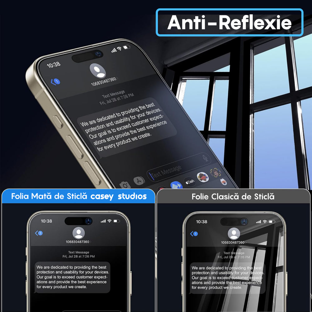 Folie Sticla MaxDefense+ - iPhone 15 Pro - Matte