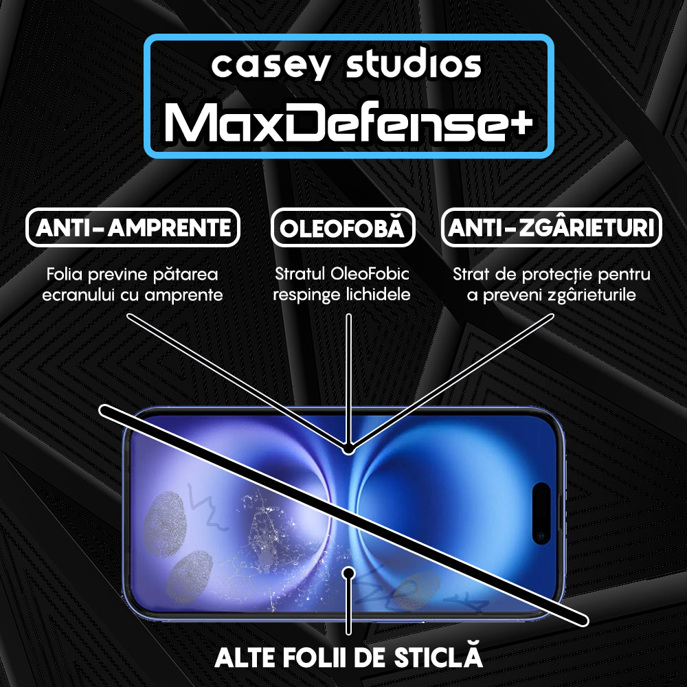 Folie Sticla MaxDefense+ - iPhone 16 - Clear