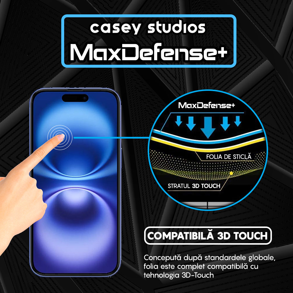 Folie Sticla MaxDefense+ - iPhone 16 - Clear