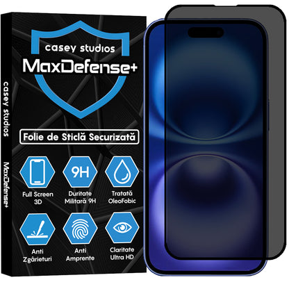 Folie Sticla MaxDefense+ - iPhone 16 - Privacy