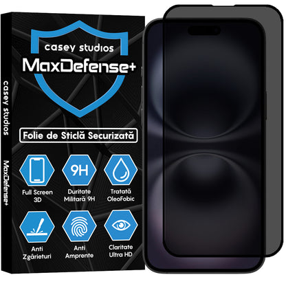Folie Sticla MaxDefense+ - iPhone 16 Plus - Privacy