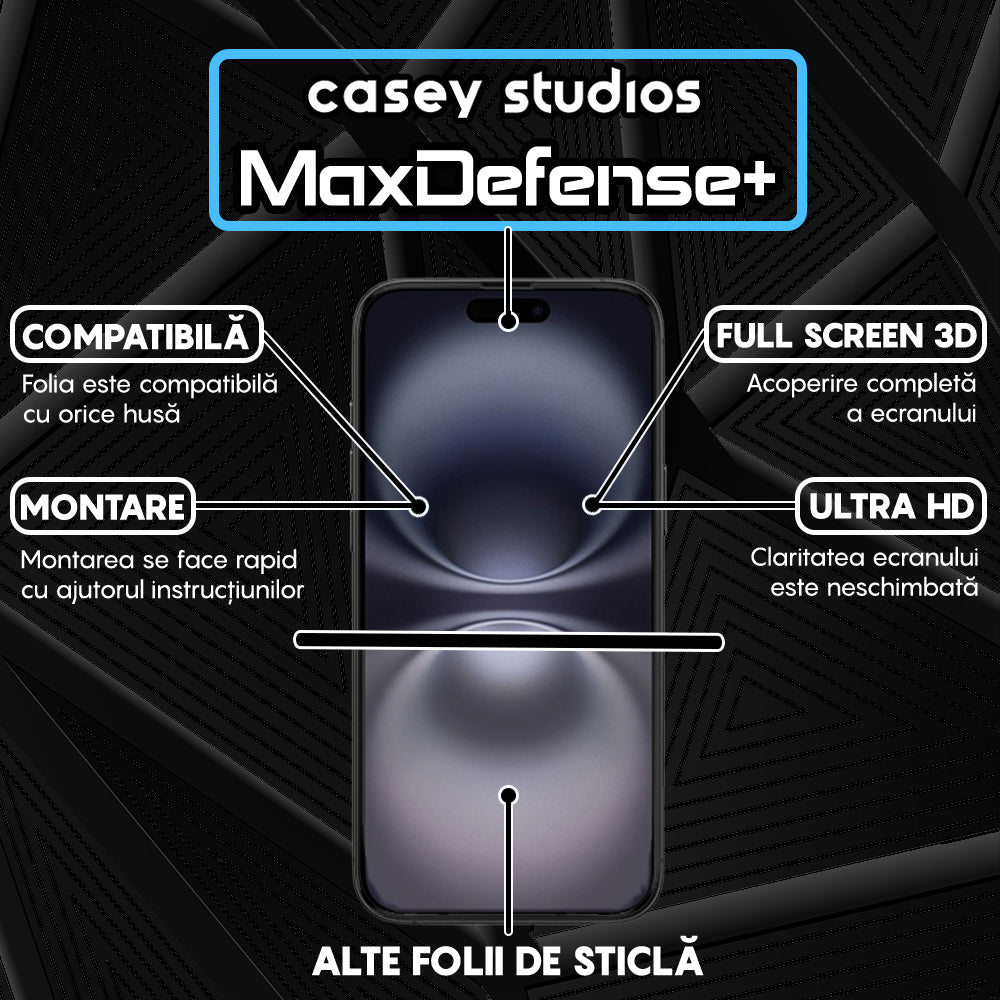 Folie Sticla MaxDefense+ - iPhone 16 Plus - Privacy