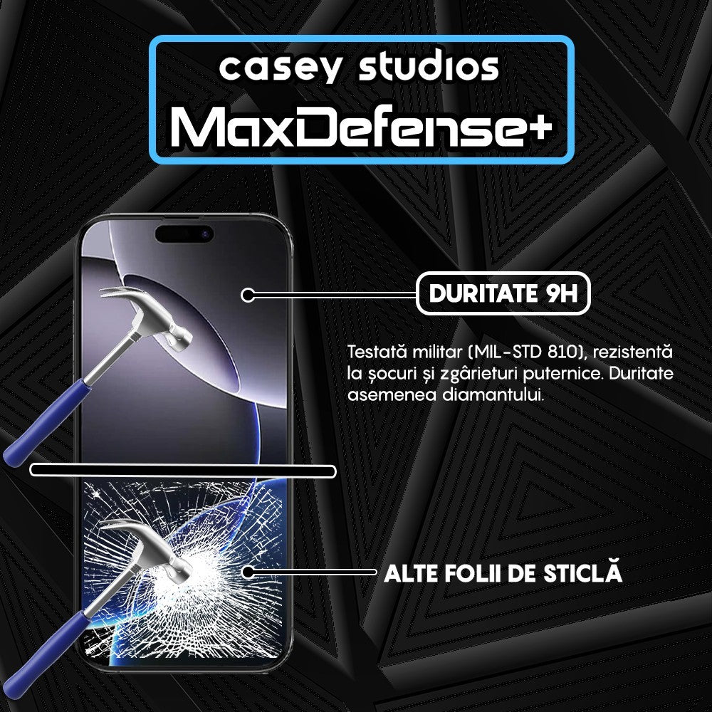 Folie Sticla MaxDefense+ - iPhone 16 Pro Max - Clear