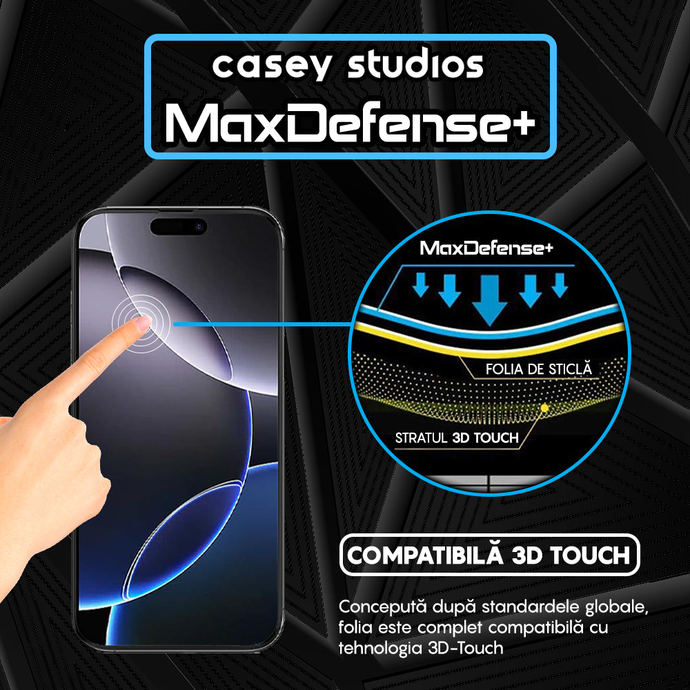 Folie Sticla MaxDefense+ - iPhone 16 Pro Max - Clear