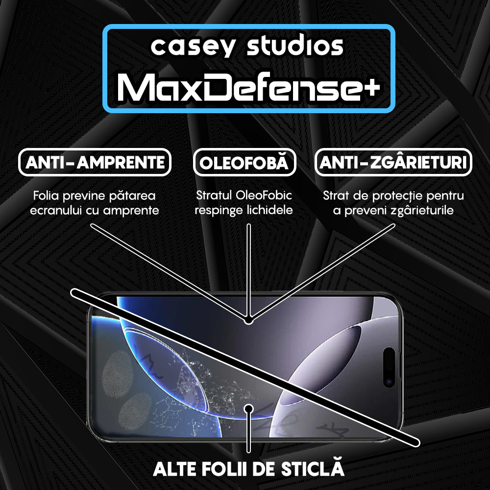 Folie Sticla MaxDefense+ - iPhone 16 Pro Max - Clear
