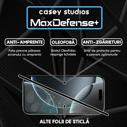 Folie Sticla MaxDefense+ - iPhone 16 Pro - Clear