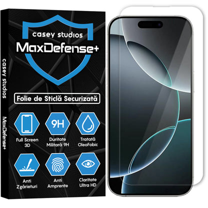 Folie Sticla MaxDefense+ - iPhone 16 Pro - Clear