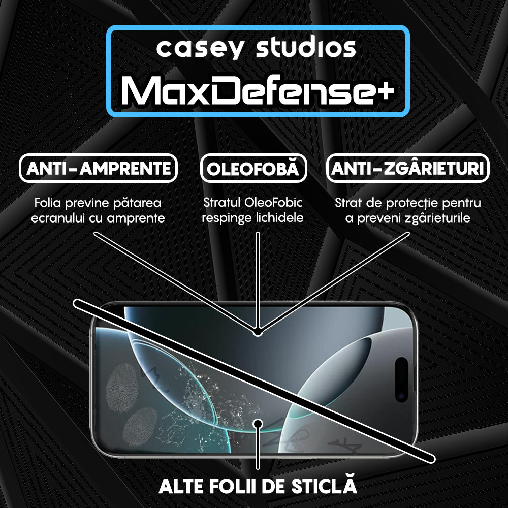 Folie Sticla MaxDefense+ - iPhone 16 Pro - Matte
