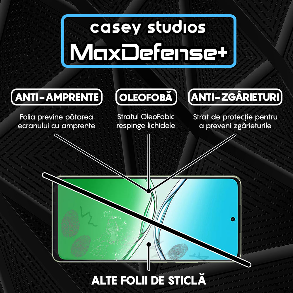 Folie Sticla MaxDefense+ - Oppo A5 Pro - Negru
