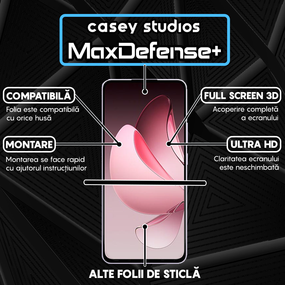 Folie Sticla MaxDefense+ - Oppo Reno13 F 4G - Clear