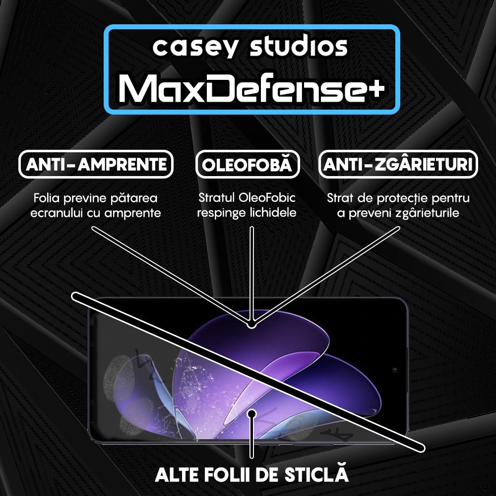 Folie Sticla MaxDefense+ - Oppo Reno13 F - Clear