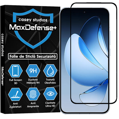 Folie Sticla MaxDefense+ - Oppo Reno13 - Negru