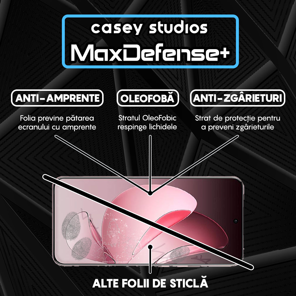 Folie Sticla MaxDefense+ - Oppo Reno13 Pro - Clear