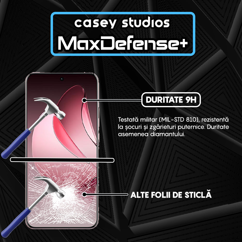 Folie Sticla MaxDefense+ - Oppo Reno13 Pro - Clear