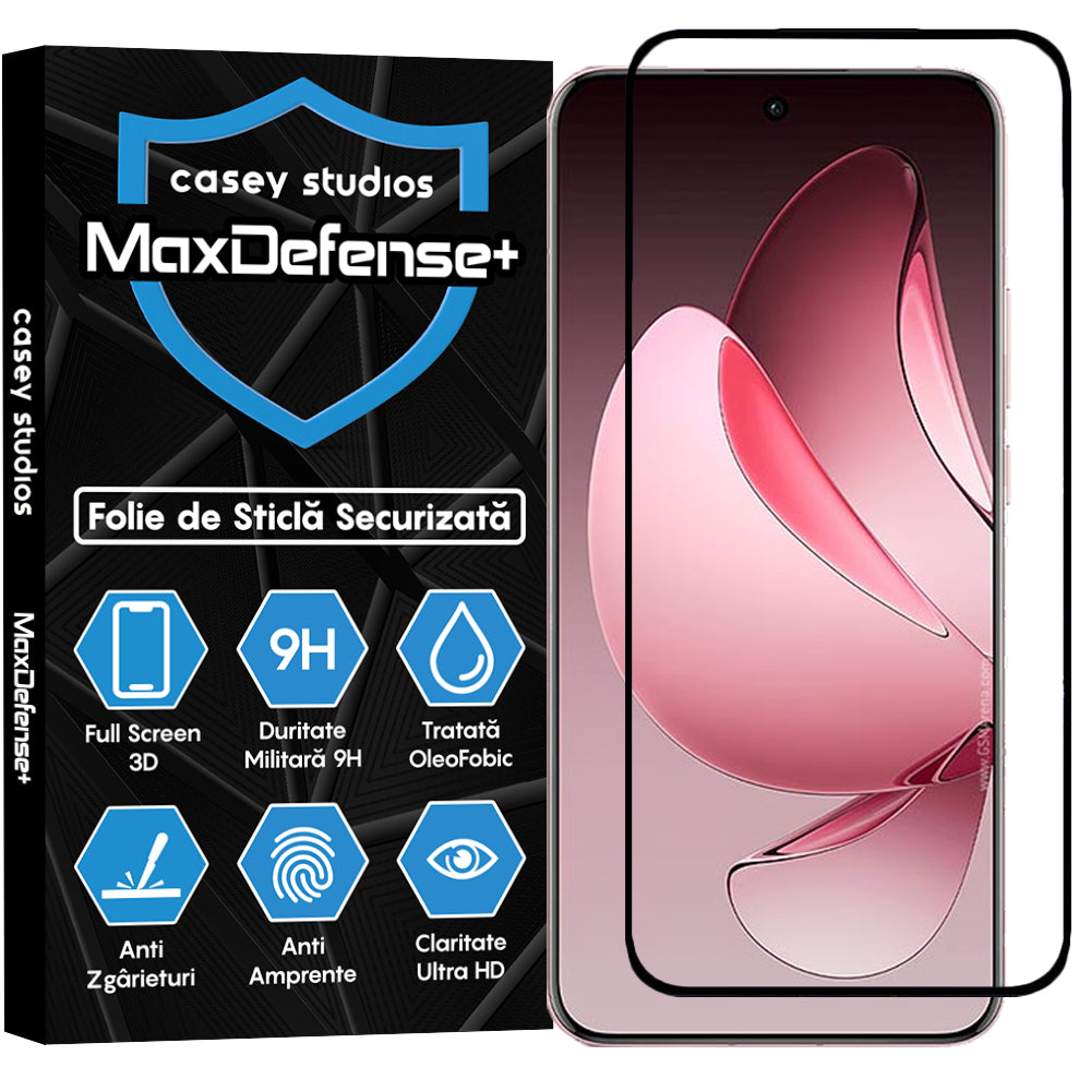 Folie Sticla MaxDefense+ - Oppo Reno13 Pro - Clear