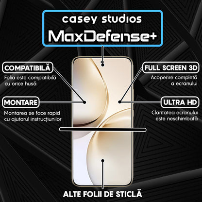 Folie Sticla MaxDefense+ - Realme 14 Pro+ - Negru