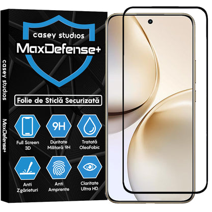 Folie Sticla MaxDefense+ - Realme 14 Pro+ - Negru